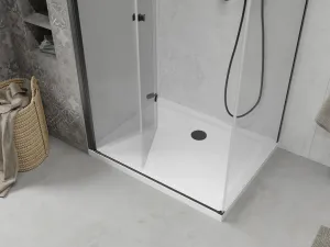MEXEN/S - Lima sprchovací kút 70x110, transparent, čierna + biela vanička so sifónom 856-070-110-70-00-4010B