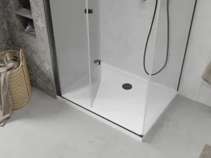 MEXEN/S - Lima sprchovací kút 70x120, transparent, čierna + biela vanička so sifónom 856-070-120-70-00-4010B