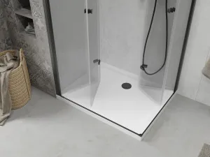 MEXEN/S - Lima Duo sprchovací kút 80x70, transparent, čierna + vanička so sifónom 856-080-070-70-02-4010B