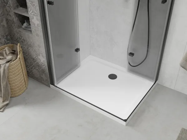 MEXEN/S - Lima Duo sprchovací kút 80x70, transparent, čierna + vanička so sifónom 856-080-070-70-02-4010B