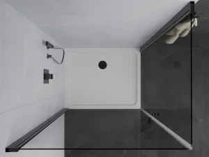 MEXEN/S - PRETORIA duo sprchovací kút 80 x 70, transparent, čierny + vanička vrátane sifónu 852-080-070-70-02-4010B