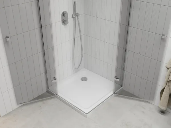 MEXEN/S - Roma Duo sprchovací kút 70x70, transparent, chróm + vanička so sifónom 854-070-070-01-02-4010