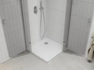 MEXEN/S - Roma Duo sprchovací kút 70x70, transparent, chróm + vanička so sifónom 854-070-070-01-02-4010