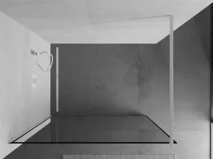 MEXEN/S - KIOTO Sprchová zástena WALK-IN 80 x 200, transparent/čierny vzor 8 mm, biela 800-080-101-20-70