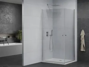 MEXEN/S - PRETORIA duo sprchovací kút 80 x 70, transparent, chróm + vanička vrátane sifónu 852-080-070-01-02-4010
