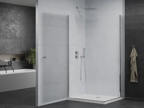 MEXEN/S - PRETORIA duo sprchovací kút 80 x 70, transparent, chróm + vanička vrátane sifónu 852-080-070-01-02-4010