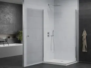 MEXEN/S - PRETORIA duo sprchovací kút 80 x 70, transparent, chróm + vanička vrátane sifónu 852-080-070-01-02-4010