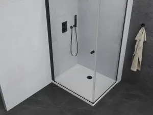 MEXEN/S - Pretória sprchovací kút 100x70, transparent, čierna + sprchová vanička vrátane sifónu 852-100-070-70-00-4010B