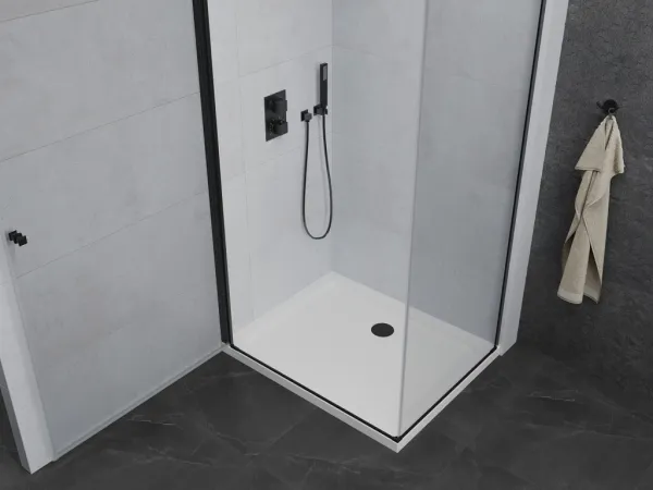 MEXEN/S - Pretória sprchovací kút 100x70, transparent, čierna + sprchová vanička vrátane sifónu 852-100-070-70-00-4010B