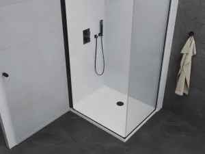 MEXEN/S - Pretória sprchovací kút 100x70, transparent, čierna + sprchová vanička vrátane sifónu 852-100-070-70-00-4010B