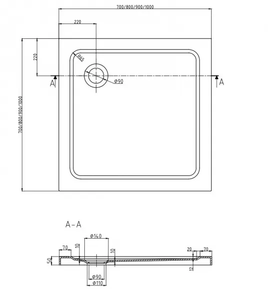 MEXEN/S - Pretória sprchovací kút 80x80, grafit, chróm + sprchová vanička vrátane sifónu 852-080-080-01-40-4010