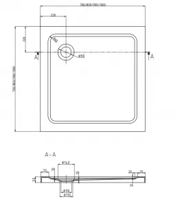 MEXEN/S - Pretória sprchovací kút 80x80, grafit, chróm + sprchová vanička vrátane sifónu 852-080-080-01-40-4010