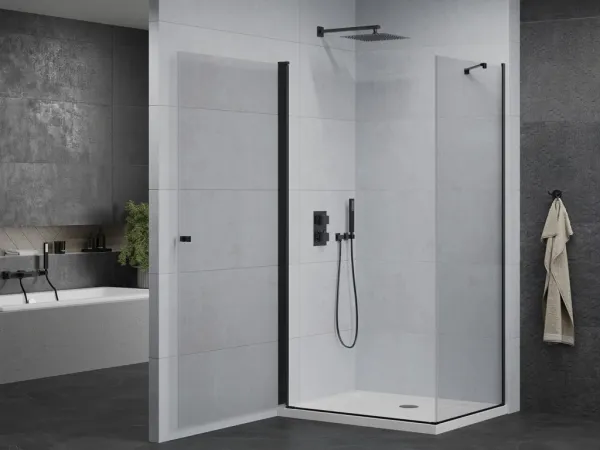 MEXEN/S - Pretória sprchovací kút 100x70, transparent, čierna + sprchová vanička vrátane sifónu 852-100-070-70-00-4010B