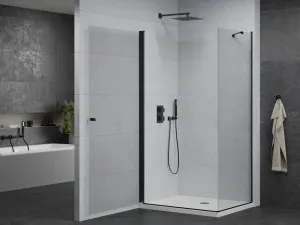 MEXEN/S - Pretória sprchovací kút 100x70, transparent, čierna + sprchová vanička vrátane sifónu 852-100-070-70-00-4010B