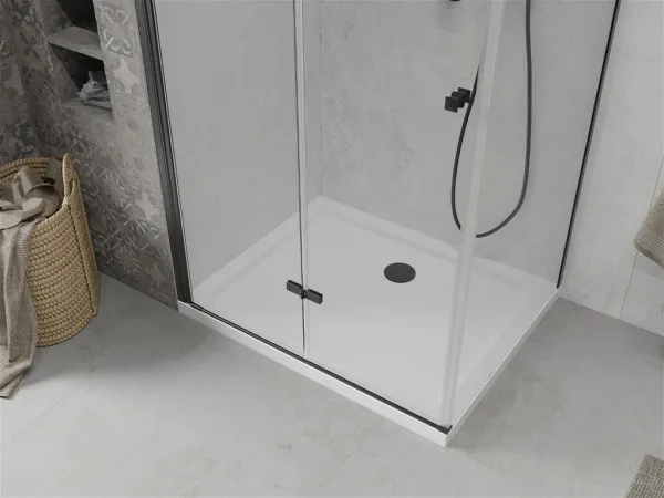 MEXEN/S - Lima sprchovací kút 120x90, transparent, čierna + biela vanička so sifónom 856-120-090-70-00-4010B