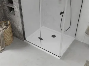 MEXEN/S - Lima sprchovací kút 120x90, transparent, čierna + biela vanička so sifónom 856-120-090-70-00-4010B