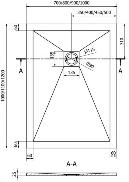 MEXEN - Stone+ sprchová vanička obdĺžniková 100x70, čierna 44707010