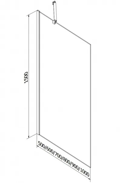 MEXEN/S - Next vaňová zástena FIX 60 x 150, grafit, chróm 895-060-000-00-40-01
