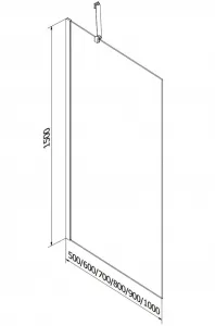 MEXEN/S - Next vaňová zástena FIX 60 x 150, grafit, chróm 895-060-000-00-40-01
