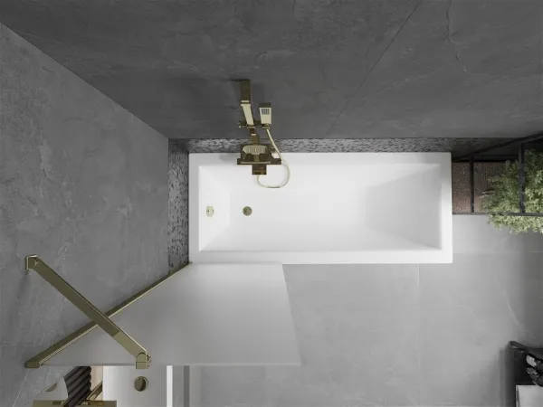 MEXEN/S - Next vaňová zástena FIX 60 x 150, dekor, zlatá 895-060-000-00-30-50