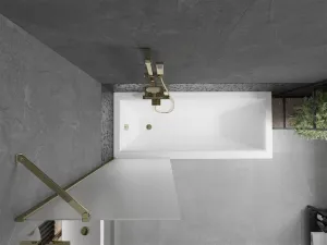 MEXEN/S - Next vaňová zástena FIX 60 x 150, dekor, zlatá 895-060-000-00-30-50