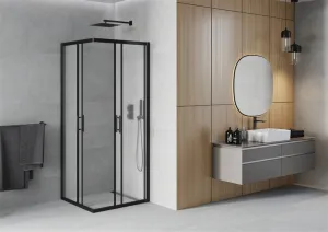 MEXEN - Rio sprchovací kút štvorec 80 x 80, dekor, čierna 860-080-080-70-30