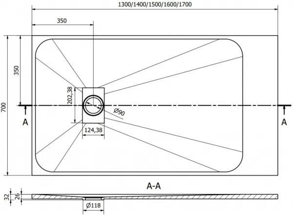 MEXEN - Hugo sprchová vanička obdĺžniková SMC 140x70, biela 42107014