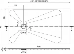 MEXEN - Hugo sprchová vanička obdĺžniková SMC 140x70, biela 42107014