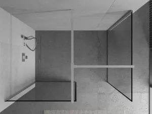 MEXEN/S - Kioto Sprchová zástena Walk-in 70 x 70, čierny vzor, chróm 800-070-202-01-70-070