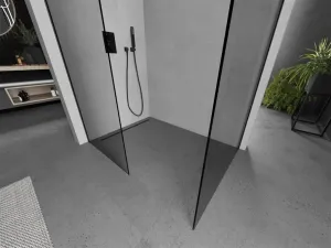 MEXEN/S - Kioto Sprchová zástena WALK-IN 90 x 85, transparent, čierna 800-090-202-70-00-085