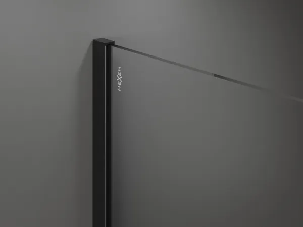 MEXEN/S - KIOTO Sprchová zástena WALK-IN 100x200 cm 8 mm, čierna, transparent 800-100-101-70-00