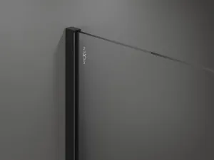 MEXEN/S - KIOTO Sprchová zástena WALK-IN 100x200 cm 8 mm, čierna, transparent 800-100-101-70-00