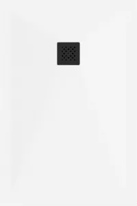 MEXEN/S - Stone+ obdĺžniková sprchová vanička 100 x 80, biela, mriežka čierna 44108010-B