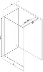 MEXEN/S - Kioto Sprchová zástena WALK-IN 100 x 85, transparent, chróm 800-100-212-01-00-085