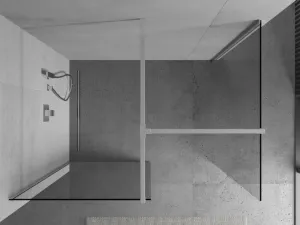 MEXEN/S - Kioto Sprchová zástena Walk-in 100 x 85, transparent, chróm 800-100-202-01-00-085