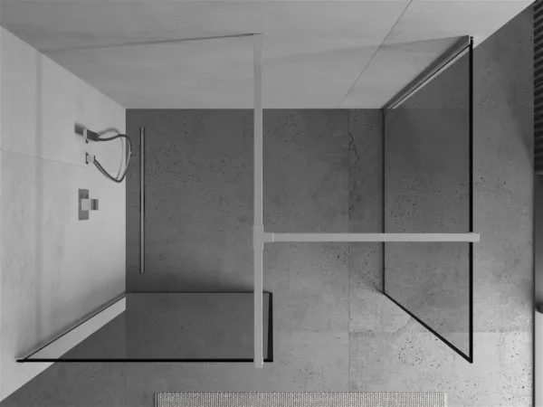 MEXEN/S - Kioto Sprchová zástena Walk-in 80 x 70, čierny vzor, chróm 800-080-202-01-70-070