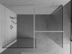 MEXEN/S - Kioto Sprchová zástena WALK-IN 85 x 80, transparent, chróm 800-085-202-01-00-080