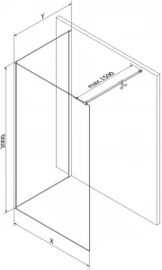 MEXEN/S - Kioto Sprchová zástena WALK-IN 100 x 70, transparent, čierna 800-100-212-70-00-070