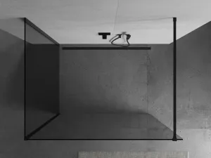 MEXEN/S - Kioto Sprchová zástena WALK-IN 100 x 80, transparent, čierna 800-100-212-70-00-080