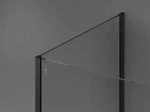 MEXEN/S - Kioto Sprchová zástena WALK-IN 100 x 80, transparent, čierna 800-100-212-70-00-080