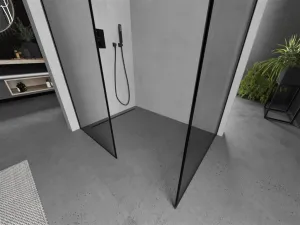 MEXEN/S - Kioto Sprchová zástena WALK-IN 80 x 80, čierny vzor, čierna 800-080-202-70-70-080