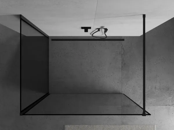 MEXEN/S - Kioto Sprchová zástena WALK-IN 100 x 80, čierny vzor, čierna 800-100-212-70-70-080