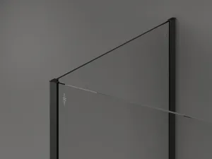 MEXEN/S - Kioto Sprchová zástena WALK-IN 100 x 70, transparent, čierna 800-100-212-70-00-070