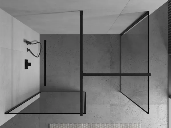 MEXEN/S - Kioto Sprchová zástena WALK-IN 80 x 80, čierny vzor, čierna 800-080-202-70-70-080