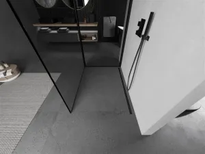 MEXEN/S - Kioto Sprchová zástena WALK-IN 90 x 70, čierny vzor, čierna 800-090-212-70-70-070