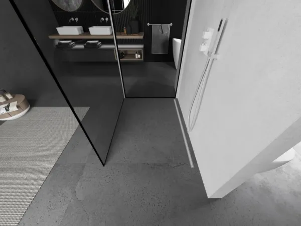 MEXEN/S - Kioto Sprchová zástena WALK-IN 100 x 90, čierny vzor, biela 800-100-212-20-70-090