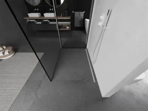 MEXEN/S - Kioto Sprchová zástena WALK-IN 100 x 80, čierny vzor, biela 800-100-212-20-70-080