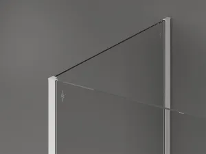 MEXEN/S - Kioto Sprchová zástena WALK-IN 100 x 75, transparent, biela 800-100-212-20-00-075