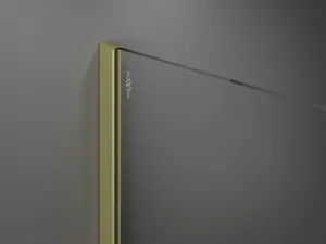 MEXEN/S - Kioto Sprchová zástena Walk-in 100 x 200, biely vzor 8 mm, zlatko kartáčovaná 800-100-101-55-97