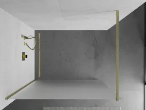 MEXEN/S - Kioto Sprchová zástena WALK-IN 120 x 200, dekor 8 mm, zlatá kartáčovaná 800-120-101-55-30